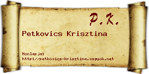 Petkovics Krisztina névjegykártya